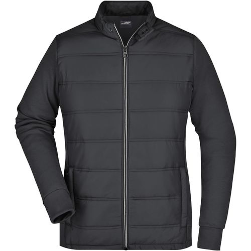 Ladies' Hybrid Sweat Jacket - Modische Sweatjacke in attraktivem Materialmix [Gr. M] (Art.-Nr. CA358078) - Rückenteil und Ärmel aus hochwertig...