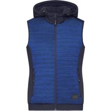 Ladies' Padded Hybrid Vest - Wattierte Strickfleece Weste im attraktiven Materialmix [Gr. M] (royal-melange/navy) (Art.-Nr. CA358164)