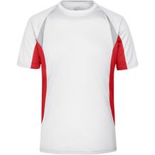 Men's Running-T - Atmungsaktives Laufshirt [Gr. 3XL] (white/red) (Art.-Nr. CA358183)