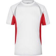 Men's Running-T - Atmungsaktives Laufshirt (white/red) (Art.-Nr. CA358183)