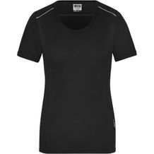 Ladies' Workwear T-Shirt - Strapazierfähiges und pflegeleichtes T-shirt mit Kontrastpaspel [Gr. 4XL] (black) (Art.-Nr. CA359000)