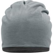 Fleece Beanie - Lässige Mütze mit Fleece-Kontrastabschluss (Grau) (Art.-Nr. CA367686)