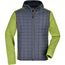 Men's Knitted Hybrid Jacket - Strickfleecejacke im stylischen Materialmix [Gr. S] (kiwi-melange/anthracite-melange) (Art.-Nr. CA368303)