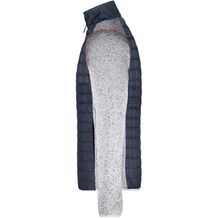 Men's Knitted Hybrid Jacket - Strickfleecejacke im stylischen Materialmix (light-melange / anthracite-melange) (Art.-Nr. CA368952)