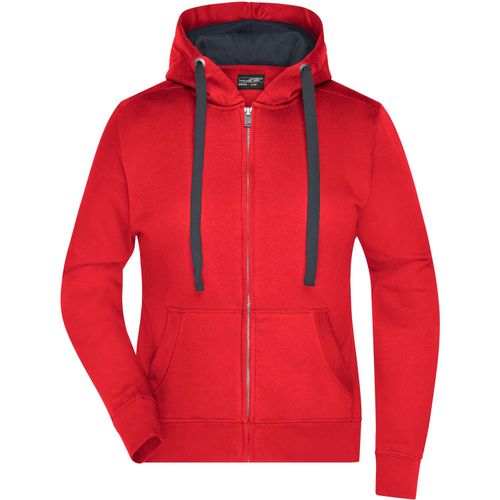 Ladies' Hooded Jacket - Premium Sweatjacke mit Bionic®-Finish [Gr. XXL] (Art.-Nr. CA379953) - Hochwertige Sweatqualität mit angeraute...