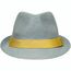 Street Style - Stylisher, sommerlicher Streetwear Hut mit breitem kontrastfarbigem Band [Gr. L/XL] (light-grey/yellow) (Art.-Nr. CA380154)