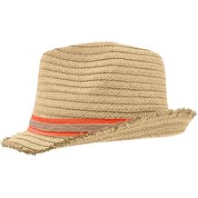 Trendy Summer Hat - Trendstarker Hut mit modischer Fransenkrempe (straw / orange) (Art.-Nr. CA387969)