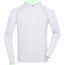 Men's Sports Shirt Longsleeve - Langarm Funktionsshirt für Fitness und Sport [Gr. L] (white/bright-green) (Art.-Nr. CA390721)
