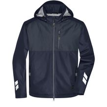 Padded Hardshell Workwear Jacket - Professionelle, wattierte, wind- und wasserdichte, atmungsaktive Arbeitsjacke für extreme Wetterbedingungen [Gr. M] (navy/carbon) (Art.-Nr. CA393682)