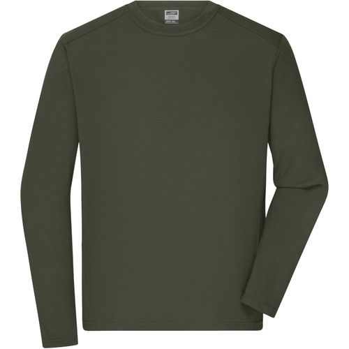 Men's Workwear-Longsleeve-T - Strapazierfähiges und pflegeleichtes Langarm Shirt [Gr. XL] (Art.-Nr. CA394637) - Materialmix aus gekämmter, ringgesponne...