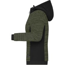 Ladies' Padded Hybrid Jacket - Wattierte Strickfleece Jacke im attraktiven Materialmix [Gr. 3XL] (grün / oliv / schwarz) (Art.-Nr. CA406095)