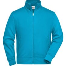 Workwear Sweat Jacket - Sweatjacke mit Stehkragen und Reißverschluss [Gr. 4XL] (Turquoise) (Art.-Nr. CA407552)