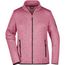 Ladies' Knitted Fleece Jacket - Modische Strickfleece Jacke mit Stehkragen [Gr. L] (pink-melange/off-white) (Art.-Nr. CA408709)