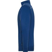 Men's Workwear Sweat-Jacket - SOLID - - Sweat-Jacke mit Stehkragen und Kontrastpaspel [Gr. 5XL] (blau) (Art.-Nr. CA410373)