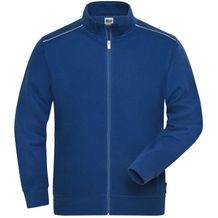 Men's Workwear Sweat-Jacket - Sweatjacke mit Stehkragen und Kontrastpaspel [Gr. 5XL] (dark-royal) (Art.-Nr. CA410373)