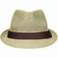 Street Style - Stylisher, sommerlicher Streetwear Hut mit breitem kontrastfarbigem Band [Gr. L/XL] (sand/brown) (Art.-Nr. CA410744)