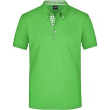 Men's Plain Polo - Polo mit Button-Down Kragen [Gr. M] (lime-green/lime-green-white) (Art.-Nr. CA410856)