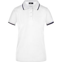 Ladies' Polo Tipping - Hochwertiges Piqué-Polohemd mit Kontraststreifen [Gr. S] (white/navy) (Art.-Nr. CA412700)