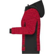 Ladies' Padded Hybrid Jacket - Wattierte Strickfleece Jacke im attraktiven Materialmix [Gr. S] (rot / schwarz) (Art.-Nr. CA414003)