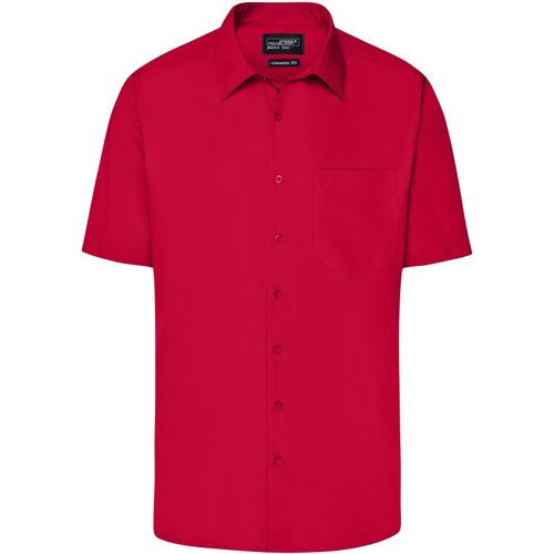 Men's Business Shirt Short-Sleeved - Klassisches Shirt aus strapazierfähigem Mischgewebe [Gr. 6XL] (Art.-Nr. CA414443) - Pflegeleichte Popeline-Qualität mi...