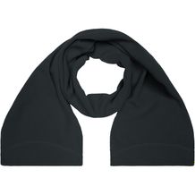 Microfleece Scarf - Eleganter Fleece Schal mit umgenähten Enden und Ziernaht (black) (Art.-Nr. CA418378)