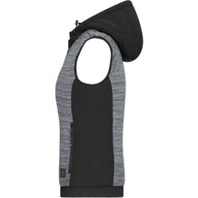 Ladies' Padded Hybrid Vest - Wattierte Strickfleece Weste im attraktiven Materialmix [Gr. 4XL] (grau / schwarz) (Art.-Nr. CA423783)