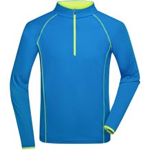 Men's Sports Shirt Longsleeve - Langarm Funktionsshirt für Fitness und Sport [Gr. XL] (bright-blue/bright-yellow) (Art.-Nr. CA424547)