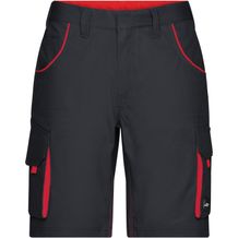 Workwear Bermudas - COLOR - - Funktionelle kurze Hose im sportlichen Look mit hochwertigen Details (carbon/red) (Art.-Nr. CA427360)