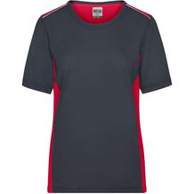 Ladies' Workwear T-Shirt - Strapazierfähiges und pflegeleichtes T-Shirt mit Kontrasteinsätzen [Gr. S] (carbon/red) (Art.-Nr. CA428509)