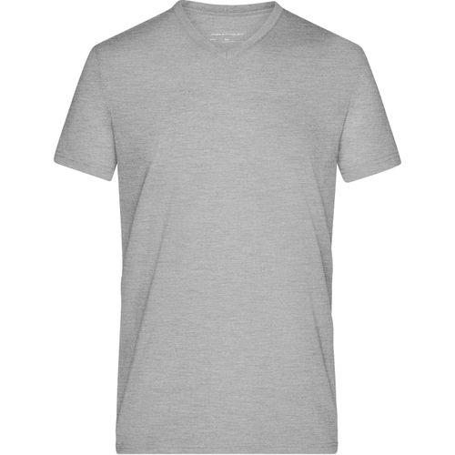 Men's Heather T-Shirt - Modisches T-Shirt mit V-Ausschnitt [Gr. 3XL] (Art.-Nr. CA429098) - Hochwertige Melange Single Jersey...