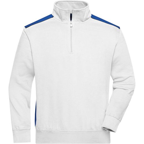 Workwear Half-Zip Sweat - Sweatshirt mit Stehkragen, Reißverschluss und Kontrasteinsätzen [Gr. 6XL] (Art.-Nr. CA430776) - Strapazierfähige pflegeleichte Baumwoll...