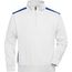 Workwear Half-Zip Sweat - Sweatshirt mit Stehkragen, Reißverschluss und Kontrasteinsätzen [Gr. 6XL] (white/royal) (Art.-Nr. CA430776)