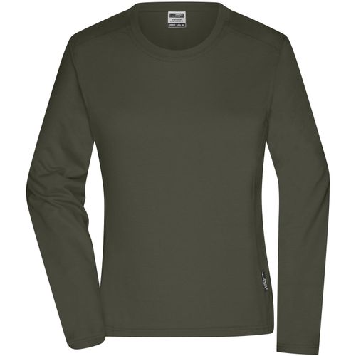 Ladies' Workwear-Longsleeve-T - Strapazierfähiges und pflegeleichtes Langarm Shirt [Gr. L] (Art.-Nr. CA431018) - Materialmix aus gekämmter, ringgesponne...