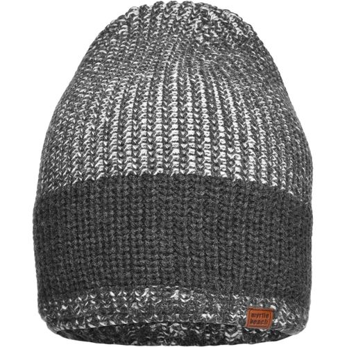 Urban Knitted Hat - Melierte Strickmütze in modischem Ripp-Design (Art.-Nr. CA434158) - Breite umlaufende Uni-Rippe
Extra lange...