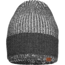 Urban Knitted Hat - Melierte Strickmütze in modischem Ripp-Design (coal-black/grey) (Art.-Nr. CA434158)