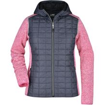 Ladies' Knitted Hybrid Jacket - Strickfleecejacke im stylischen Materialmix [Gr. L] (pink-melange/anthracite-melange) (Art.-Nr. CA434648)