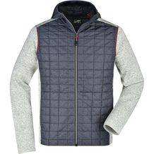 Men's Knitted Hybrid Jacket - Strickfleecejacke im stylischen Materialmix [Gr. XXL] (light-melange/anthracite-melange) (Art.-Nr. CA437401)