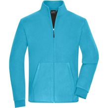 Men's Bonded Fleece Jacket - Fleecejacke mit kontrastfarbiger Innenseite [Gr. S] (turquoise/dark-grey) (Art.-Nr. CA438072)