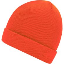 Knitted Cap - Klassische Strickmütze in vielen Farben (bright-orange) (Art.-Nr. CA438272)