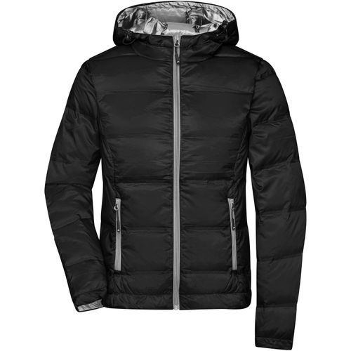 Ladies' Hooded Down Jacket - Daunenjacke mit Kapuze in neuem Design, Steppung der Jacke ist geklebt und nicht genäht [Gr. XS] (Art.-Nr. CA444596) - Softes, leichtes, wind- und wasserabweis...