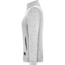 Ladies' Knitted Workwear Fleece Jacket - SOLID - - Pflegeleichte Strickfleece-Jacke [Gr. L] (weiß / Grau) (Art.-Nr. CA446482)