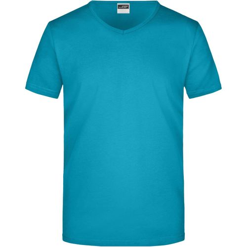 Men's Slim Fit V-T - Figurbetontes V-Neck-T-Shirt [Gr. XXL] (Art.-Nr. CA446653) - Einlaufvorbehandelter Single Jersey
Gek...