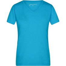Ladies' Heather T-Shirt - Modisches T-Shirt mit V-Ausschnitt [Gr. L] (turquoise-melange) (Art.-Nr. CA452833)