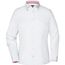 Ladies' Plain Shirt - Modisches Shirt mit Karo-Einsätzen an Kragen und Manschette [Gr. XL] (white/red-white) (Art.-Nr. CA455409)