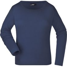 Ladies' Shirt Long-Sleeved Medium - Langarm T-Shirt aus Single Jersey [Gr. S] (navy) (Art.-Nr. CA458069)