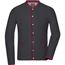 Men's Traditional Knitted Jacket - Strickjacke im klassischen Trachtenlook [Gr. L] (anthracite-melange/red/red) (Art.-Nr. CA470038)
