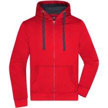 Men's Hooded Jacket - Premium Sweatjacke mit Bionic®-Finish [Gr. S] (red/carbon) (Art.-Nr. CA478387)