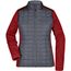 Ladies' Knitted Hybrid Jacket - Strickfleecejacke im stylischen Materialmix [Gr. L] (red-melange/anthracite-melange) (Art.-Nr. CA481607)