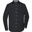 Men's Plain Shirt - Modisches Shirt mit Karo-Einsätzen an Kragen und Manschette [Gr. M] (black/black-white) (Art.-Nr. CA483304)