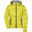 Ladies' Hooded Down Jacket - Daunenjacke mit Kapuze in neuem Design, Steppung der Jacke ist geklebt und nicht genäht [Gr. L] (yellow/silver) (Art.-Nr. CA483977)